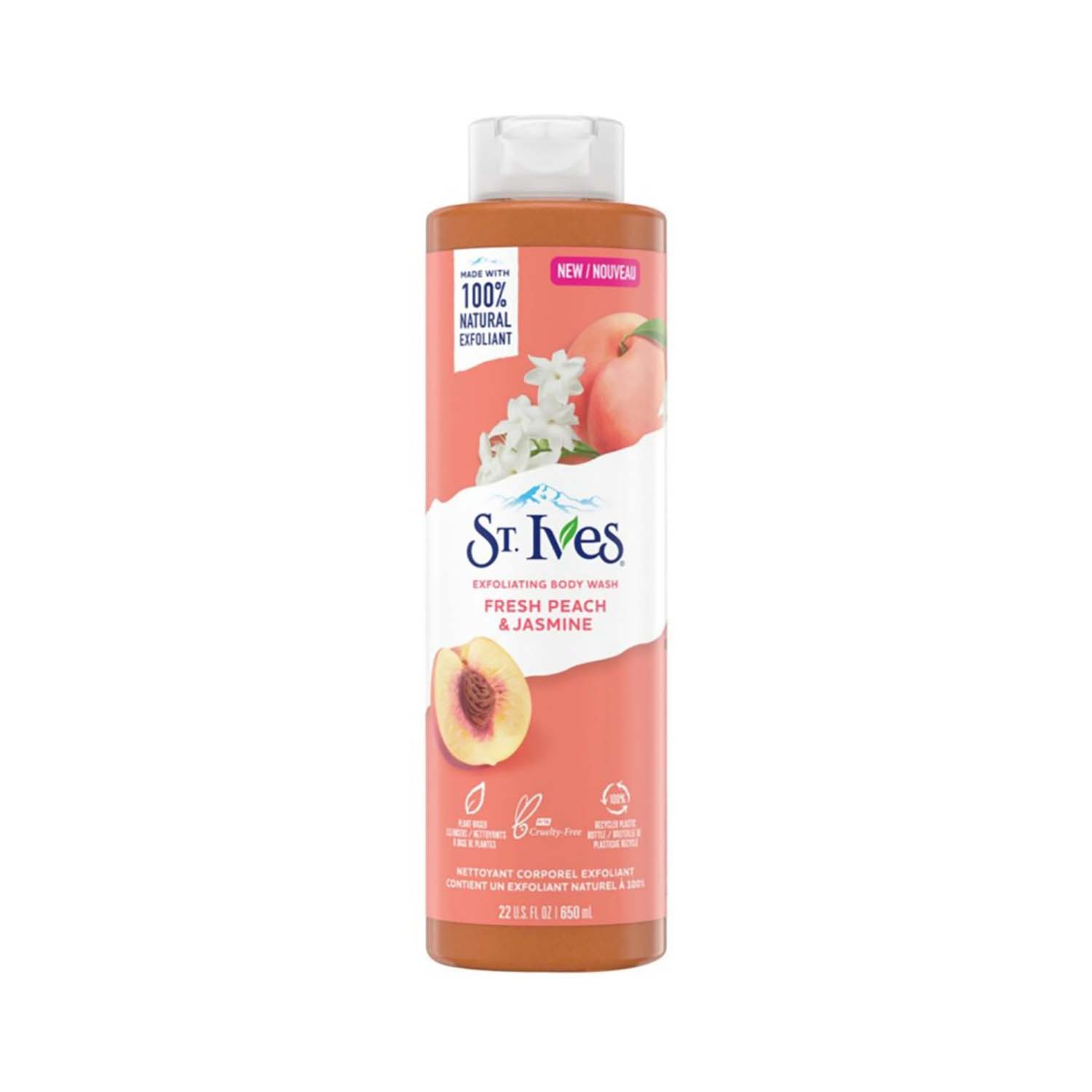 077043003213.jpg St. Ives Peach and Jasmine Body Wash 650ml - Image 1