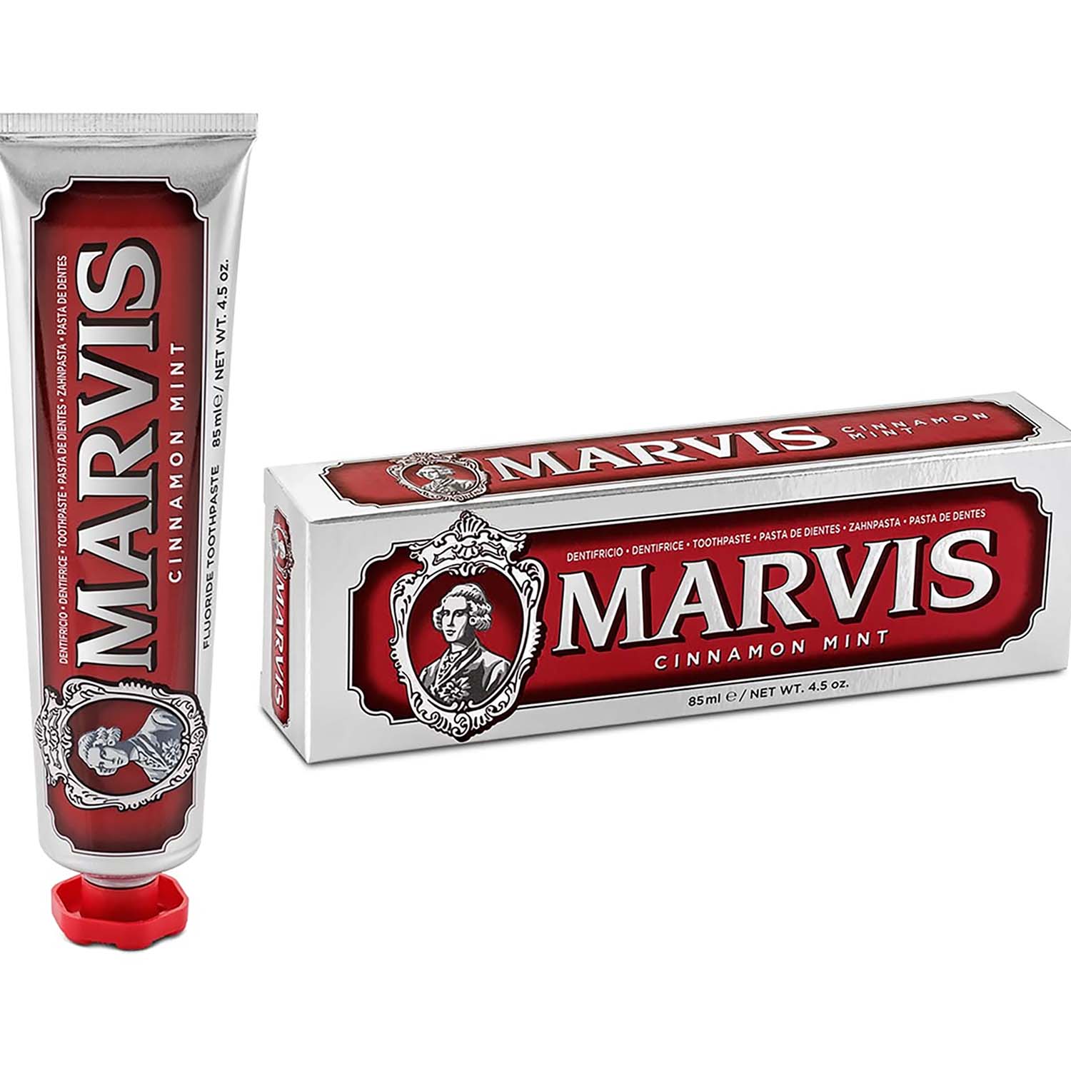 8004395111763.jpg Marvis Cinnamon Mint Toothpaste 85ml - Image 1