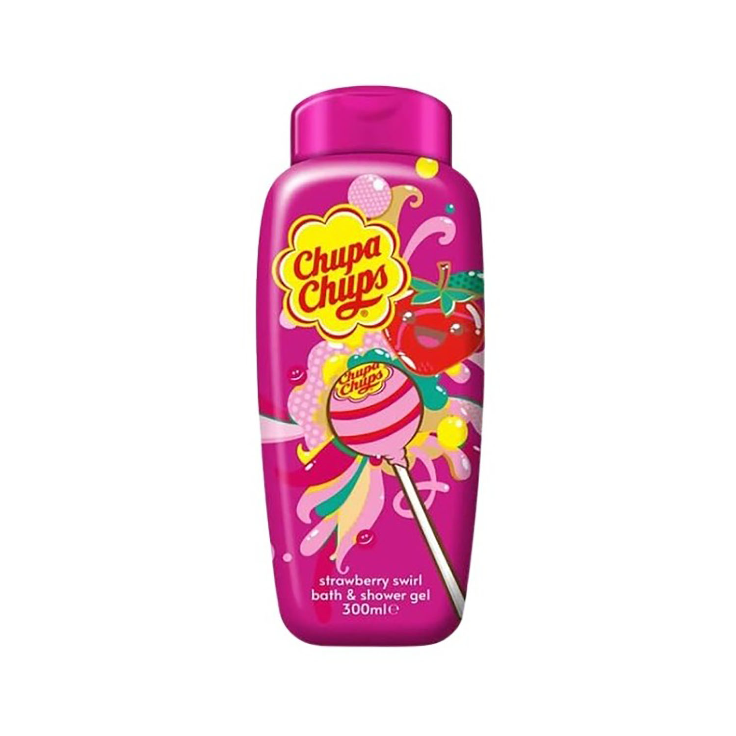 5013692273060 Chupa Chups Bath & Shower Gel Strawberry Swirl 300ml - Image 1