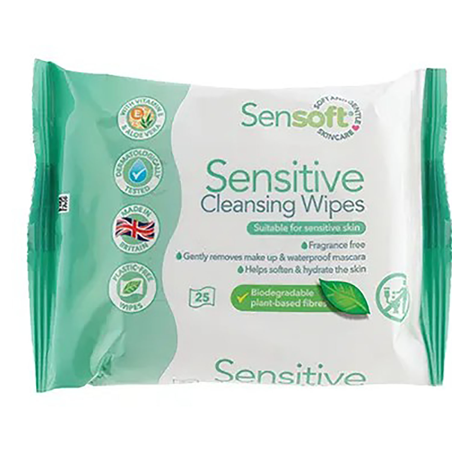 5017044002117 Sensoft Deep Cleansing Skincare Wipes 25 Pack - Image 1